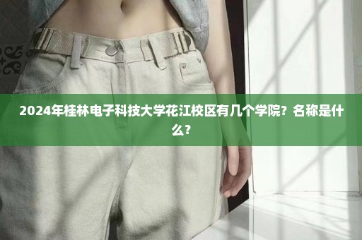 2024年桂林电子科技大学花江校区有几个学院？名称是什么？