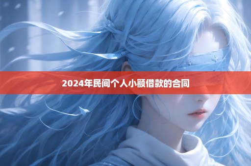 2024年民间个人小额借款的合同