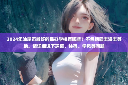 2024年汕尾市最好的民办学校有哪些？不包括陆丰海丰等地。请详细说下环境、住宿、学风等问题