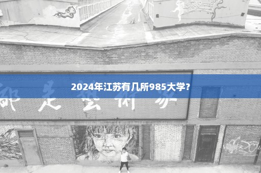 2024年江苏有几所985大学？