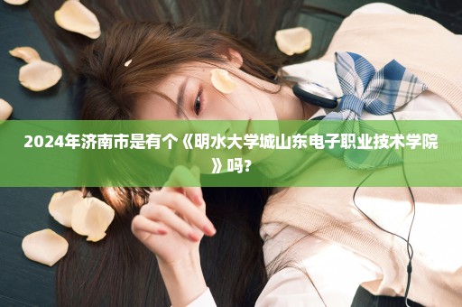 2024年济南市是有个《明水大学城山东电子职业技术学院》吗？