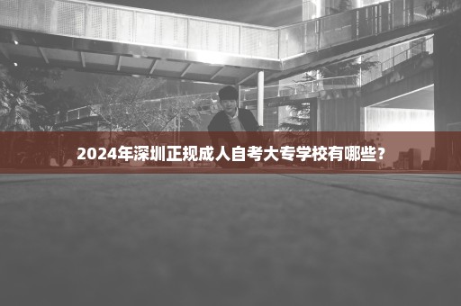 2024年深圳正规成人自考大专学校有哪些？