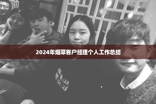 2024年烟草客户经理个人工作总结