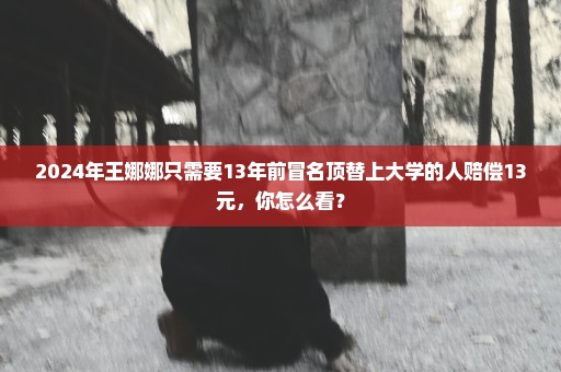 2024年王娜娜只需要13年前冒名顶替上大学的人赔偿13元，你怎么看？