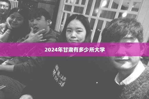 2024年甘肃有多少所大学