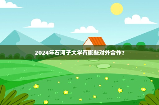 2024年石河子大学有哪些对外合作？