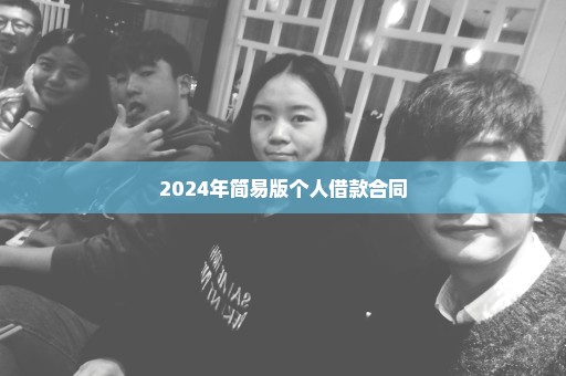 2024年简易版个人借款合同