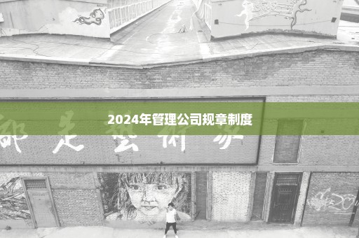2024年管理公司规章制度