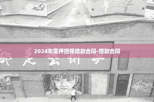 2024年质押担保借款合同-借款合同