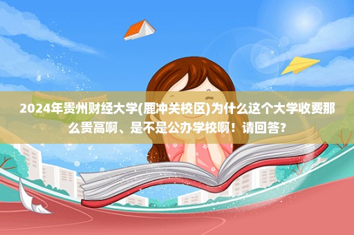 2024年贵州财经大学(鹿冲关校区)为什么这个大学收费那么贵高啊、是不是公办学校啊！请回答？
