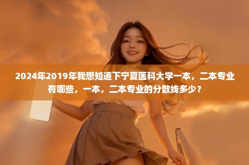 2024年2019年我想知道下宁夏医科大学一本，二本专业有哪些，一本，二本专业的分数线多少？