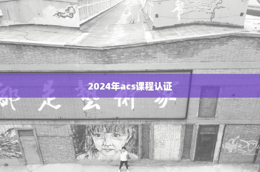 2024年acs课程认证
