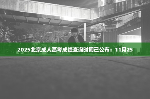 2025北京成人高考成绩查询时间已公布：11月25