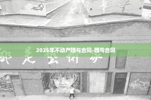 2025年不动产赠与合同-赠与合同