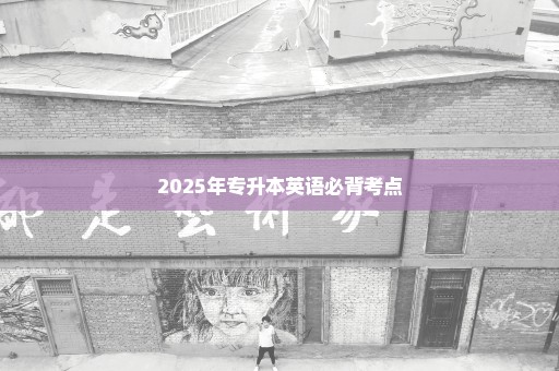 2025年专升本英语必背考点