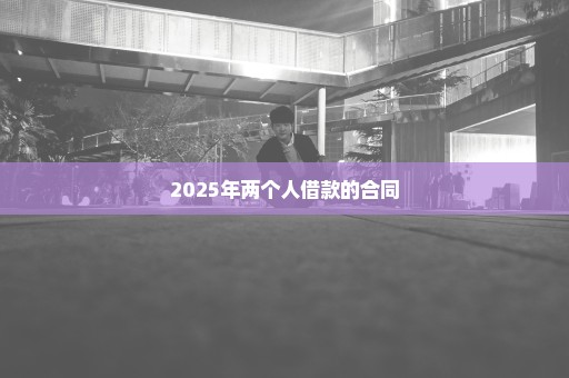 2025年两个人借款的合同