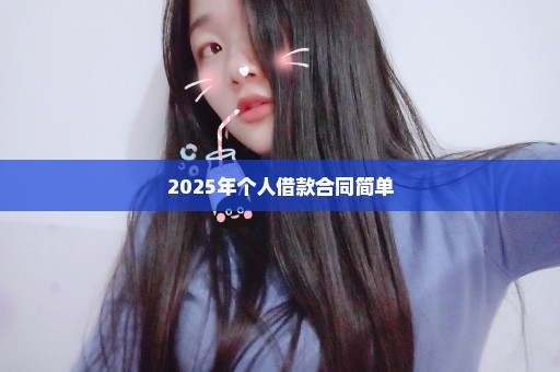 2025年个人借款合同简单