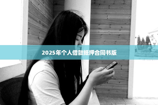 2025年个人借款抵押合同书版