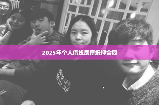 2025年个人借贷房屋抵押合同