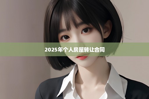 2025年个人房屋转让合同