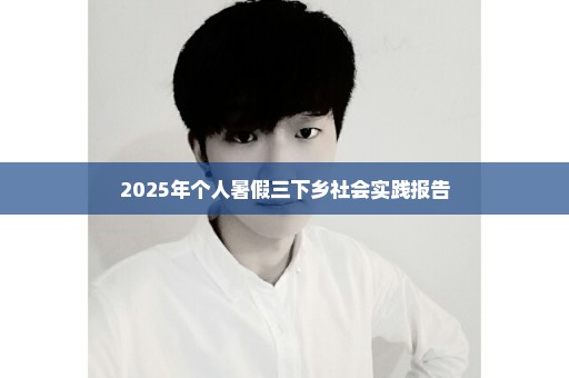 2025年个人暑假三下乡社会实践报告