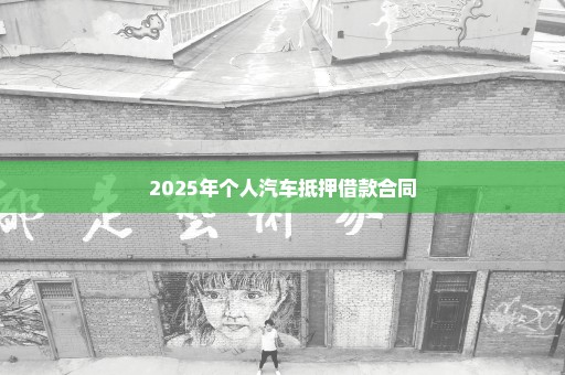 2025年个人汽车抵押借款合同