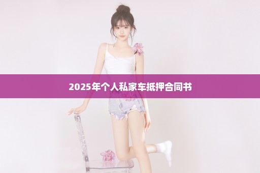 2025年个人私家车抵押合同书
