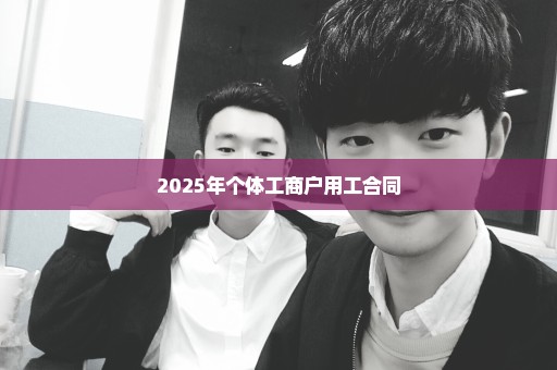 2025年个体工商户用工合同