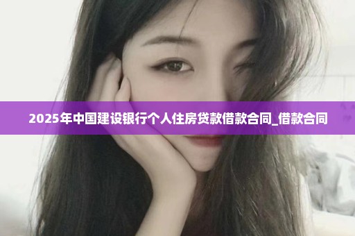 2025年中国建设银行个人住房贷款借款合同_借款合同