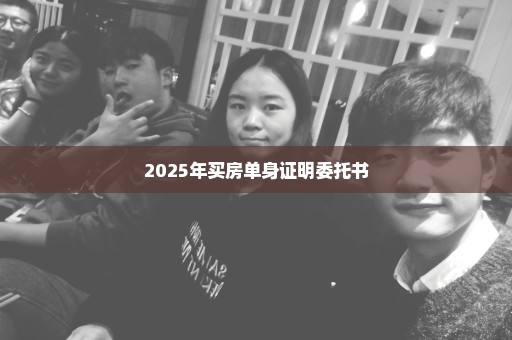2025年买房单身证明委托书