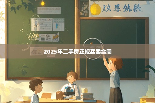 2025年二手房正规买卖合同