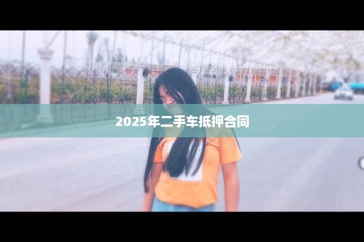 2025年二手车抵押合同