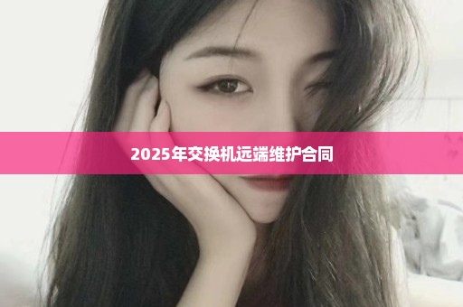 2025年交换机远端维护合同