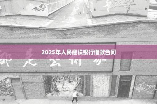 2025年人民建设银行借款合同