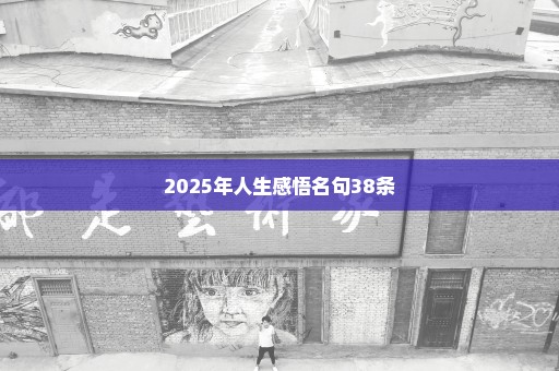 2025年人生感悟名句38条