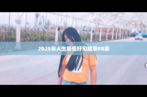 2025年人生感悟好句摘录88条