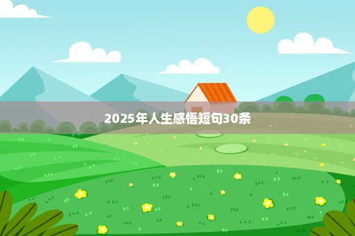 2025年人生感悟短句30条