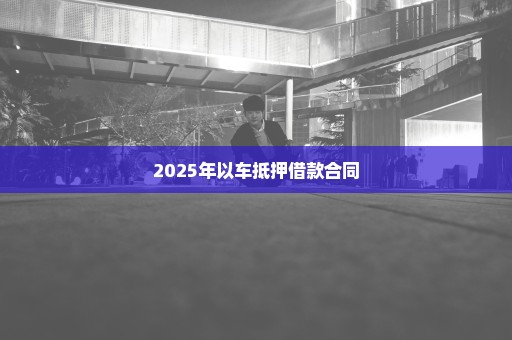 2025年以车抵押借款合同