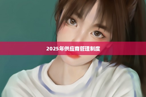 2025年供应商管理制度