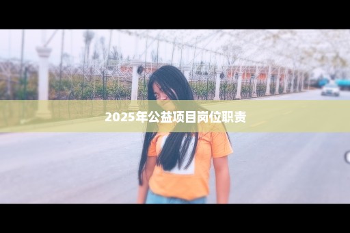 2025年公益项目岗位职责