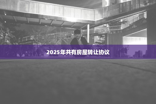 2025年共有房屋转让协议