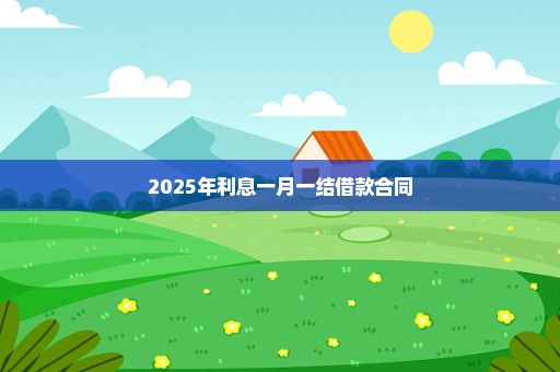 2025年利息一月一结借款合同