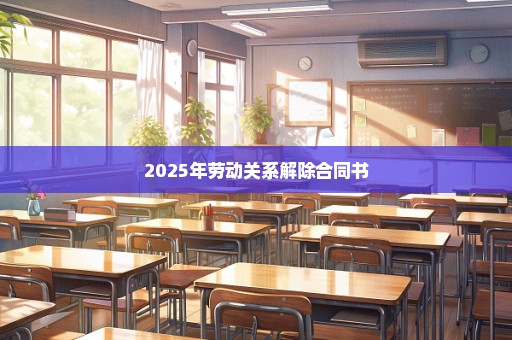 2025年劳动关系解除合同书