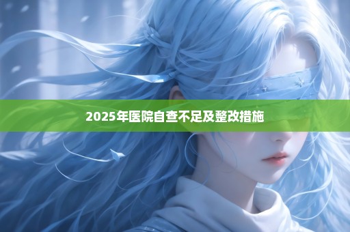 2025年医院自查不足及整改措施