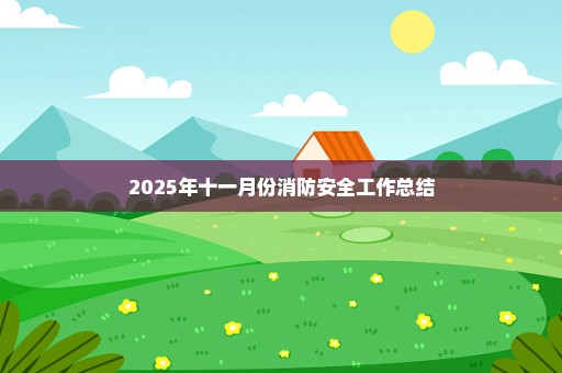 2025年十一月份消防安全工作总结