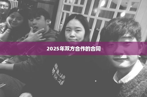 2025年双方合作的合同