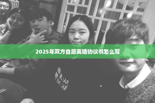 2025年双方自愿离婚协议书怎么写
