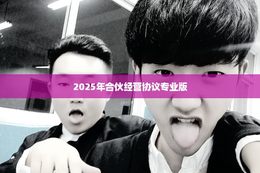 2025年合伙经营协议专业版