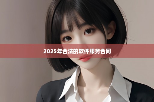 2025年合法的软件服务合同