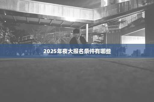 2025年夜大报名条件有哪些